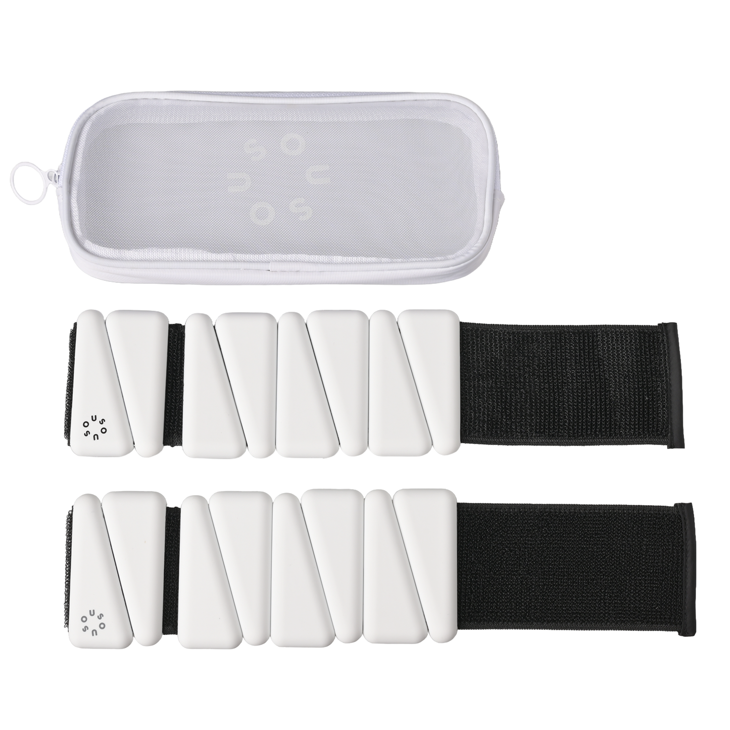 SouSou adjustable fitness weights for ankles and wrists in a set (2 x 0.5 kg) - snow / white