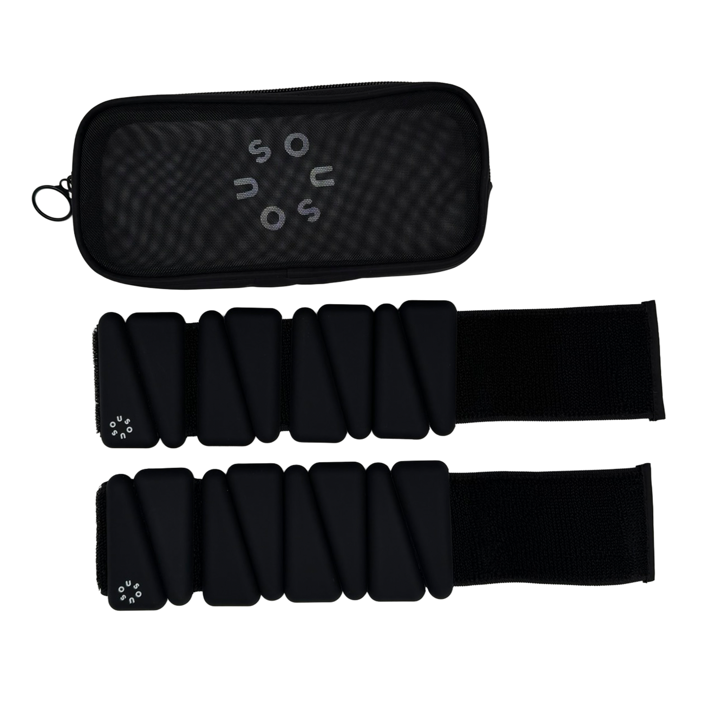 SouSou verstellbare Fitness Gewichte für Fuß- und Handgelenke im Set (2 x 0,5kg) - black