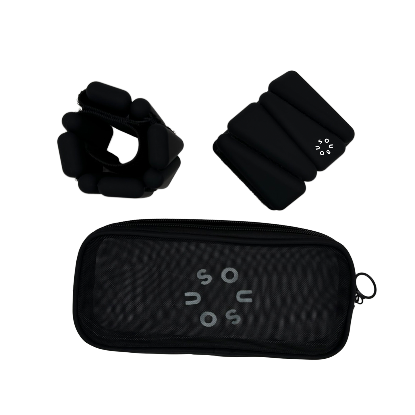 SouSou verstellbare Fitness Gewichte für Fuß- und Handgelenke im Set (2 x 0,5kg) - black