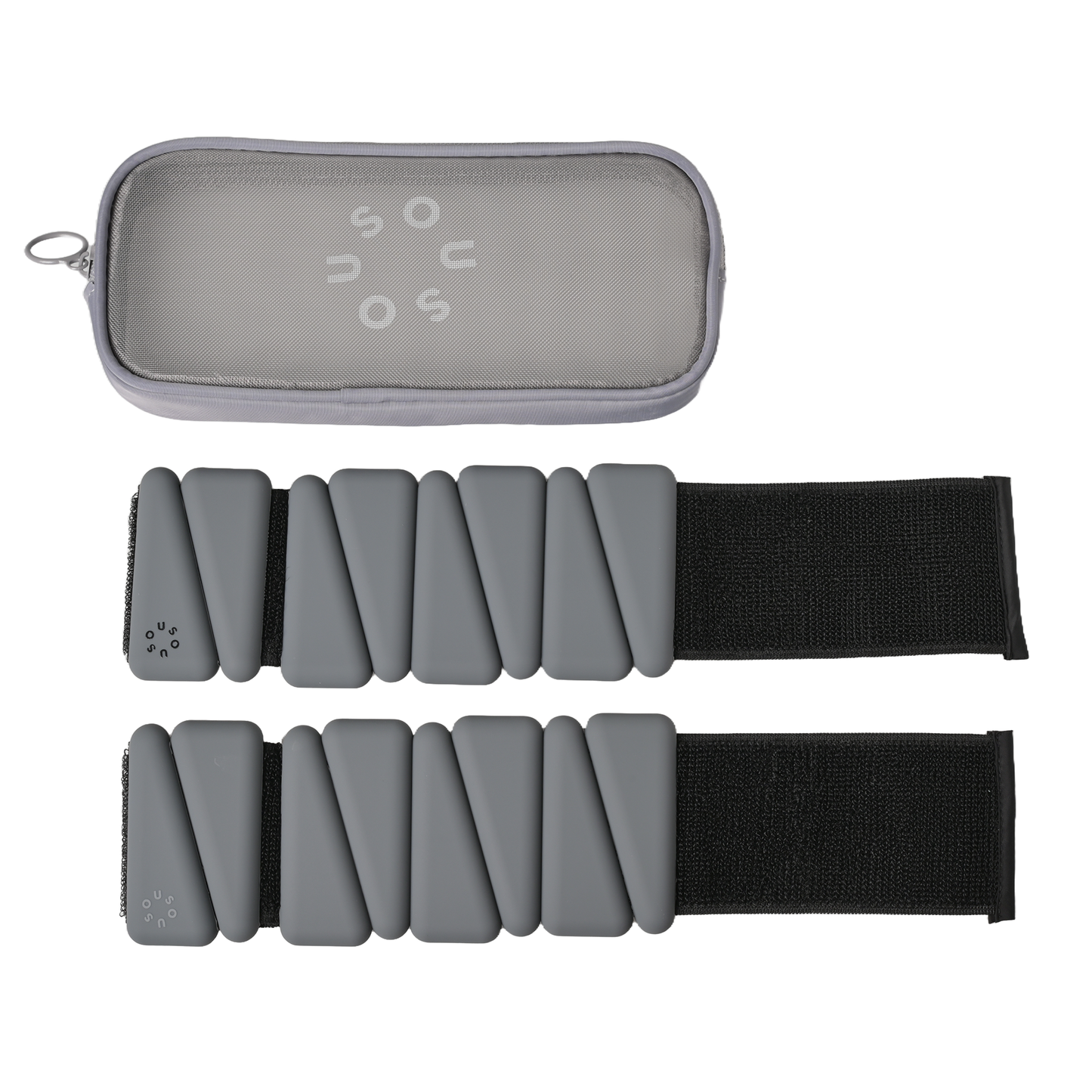 SouSou adjustable fitness weights for ankles and wrists in a set (2 x 0.5 kg) - stone / grey