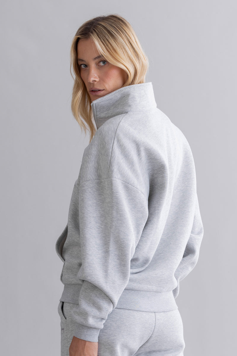 Zip Sweater Grey Melange