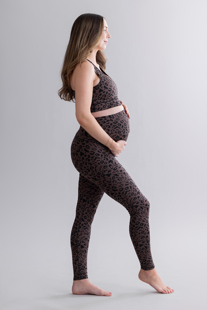 Maternity Leggings Mono Leo Soft Brown