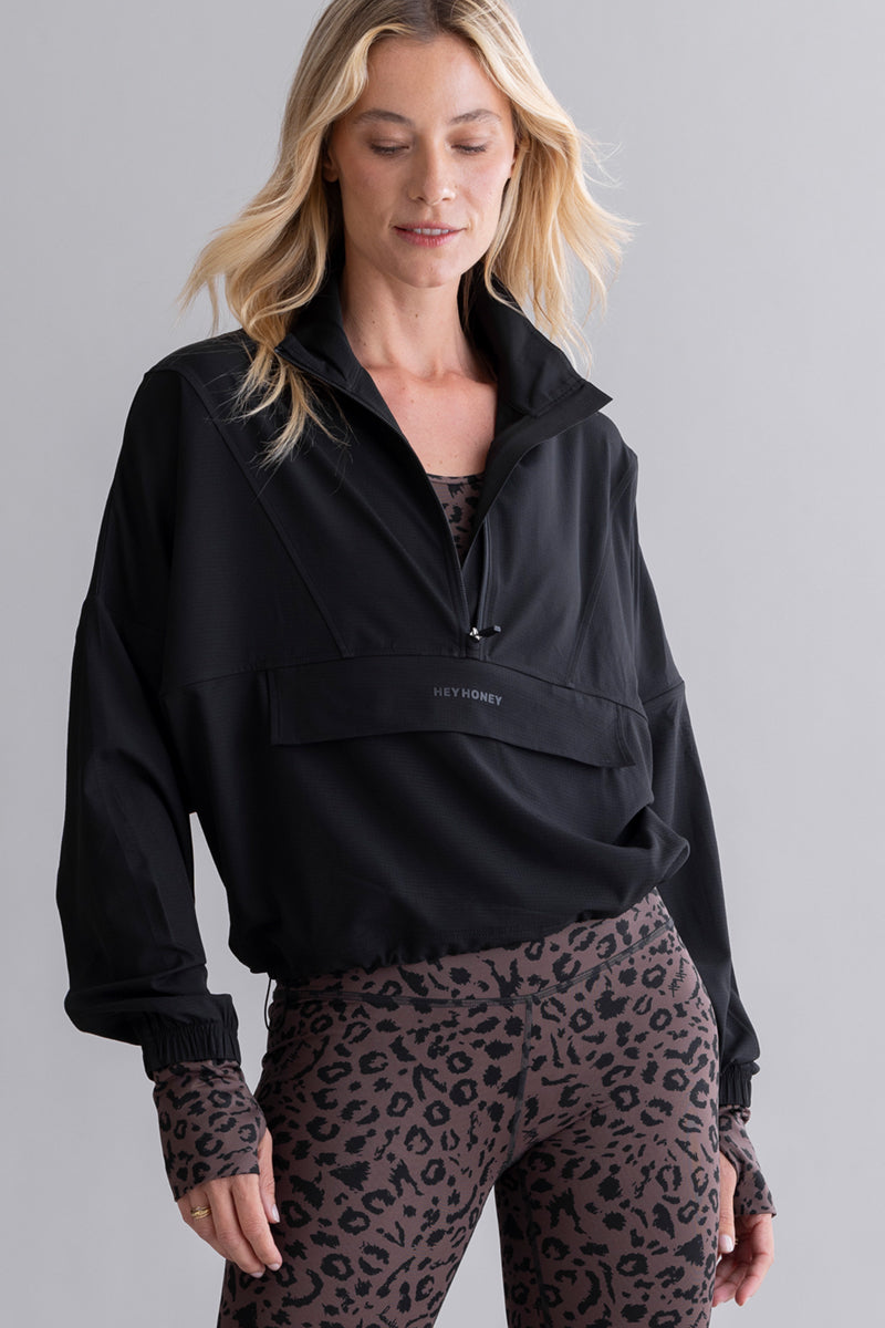 Ribstop Pull Over Jacket Black