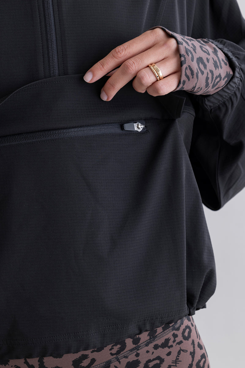 Ribstop Pull Over Jacket Black