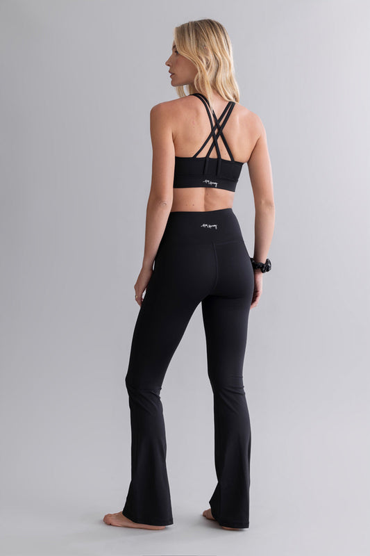 Leggings Flared Cotton Touch Black