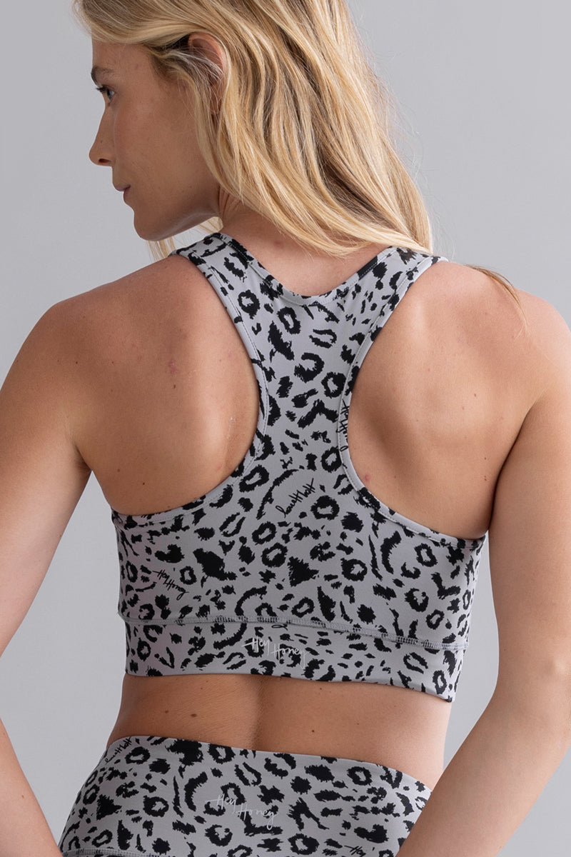 Racerback Bra Mono Leo Stone