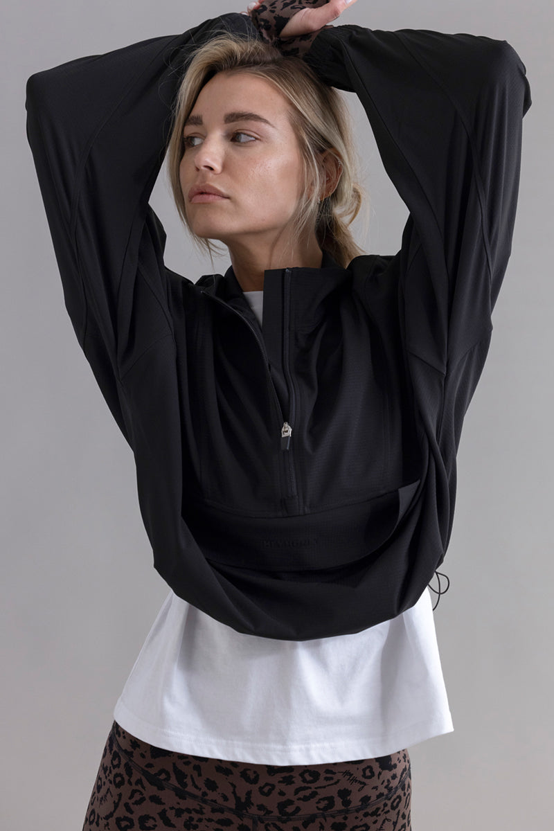 Ribstop Pull Over Jacket Black