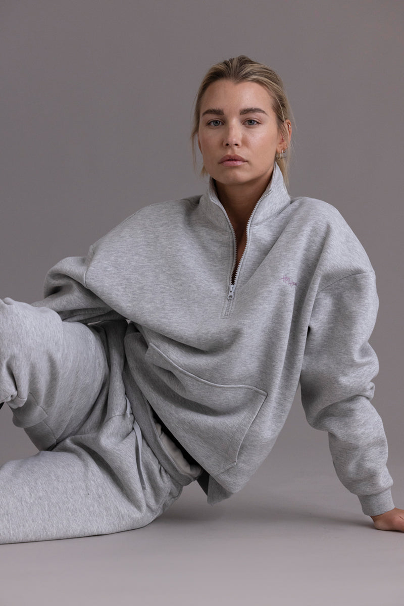 Zip Sweater Grey Melange