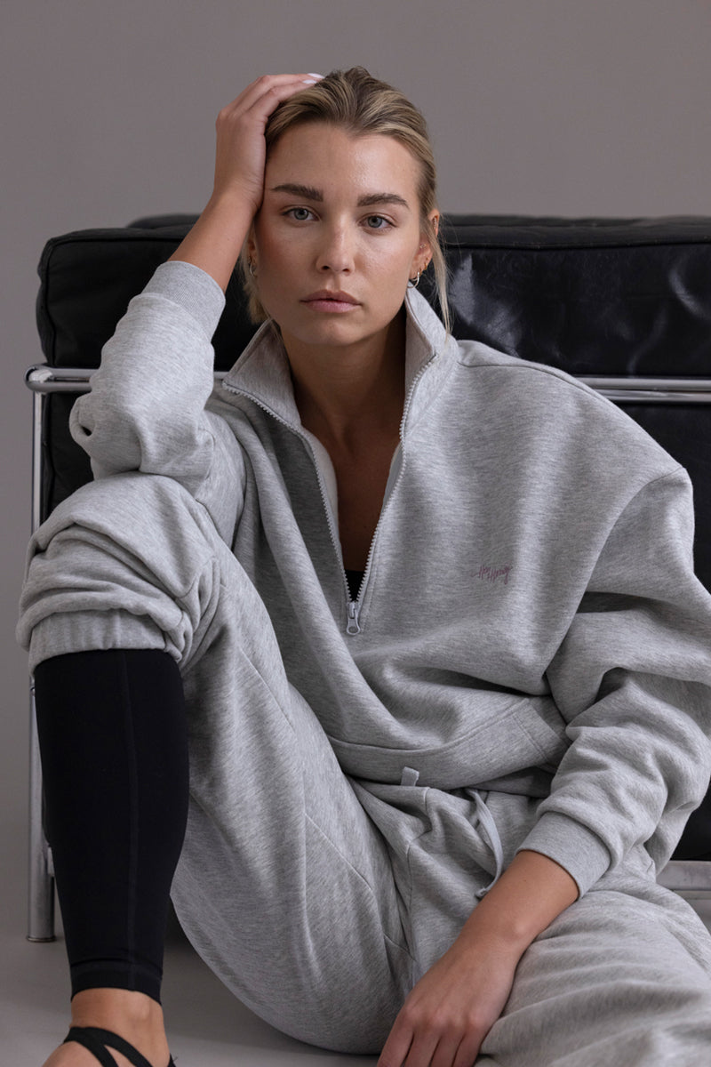 Zip Sweater Grey Melange