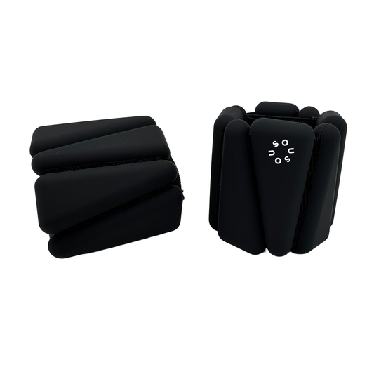 SouSou verstellbare Fitness Gewichte für Fuß- und Handgelenke im Set (2 x 0,5kg) - black
