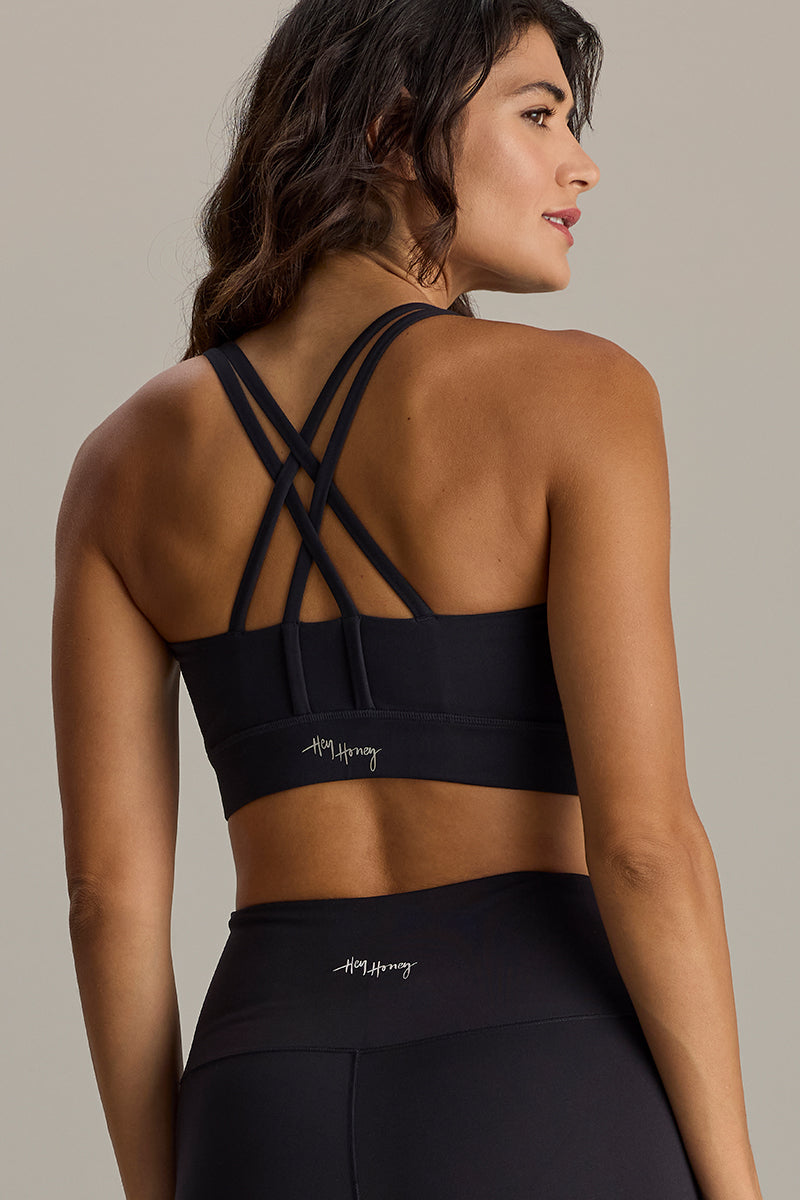 Criss-Cross Bra Cotton Touch Black