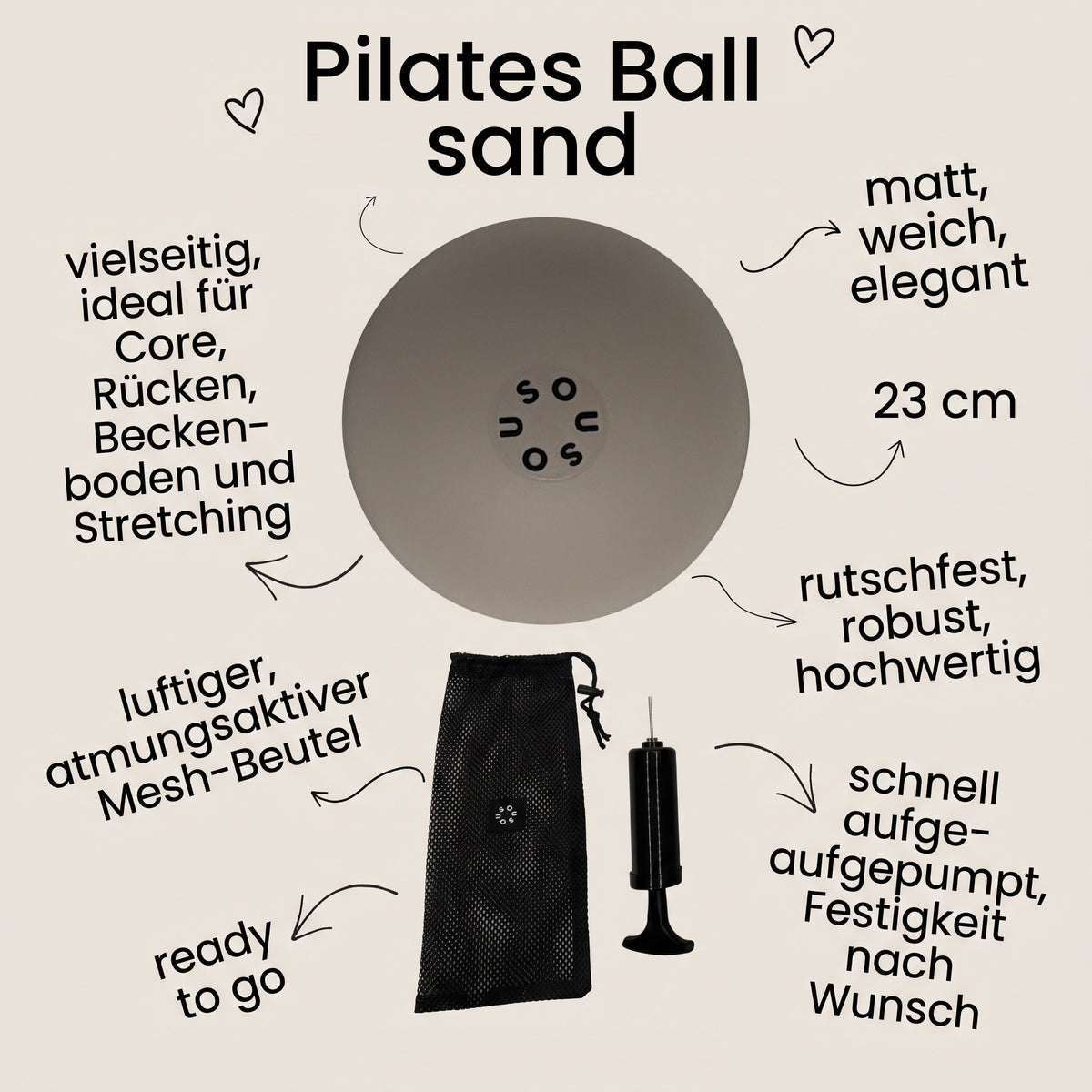 Pilatesball in sand